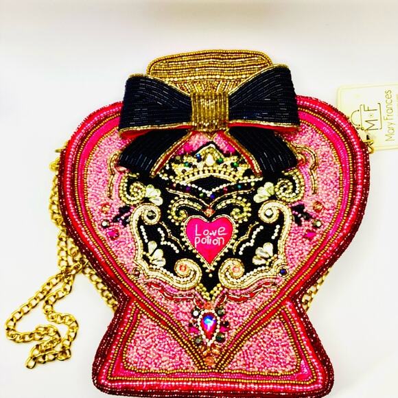 Mary Frances Love Potion Pink Beaded Clutch - Picture 7 of 14